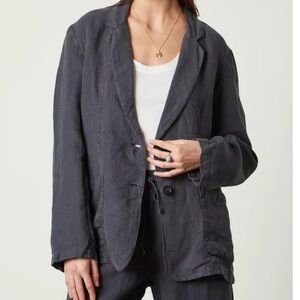 Velvet by Graham & Spencer Charcoal Linen Blazer oversized look
